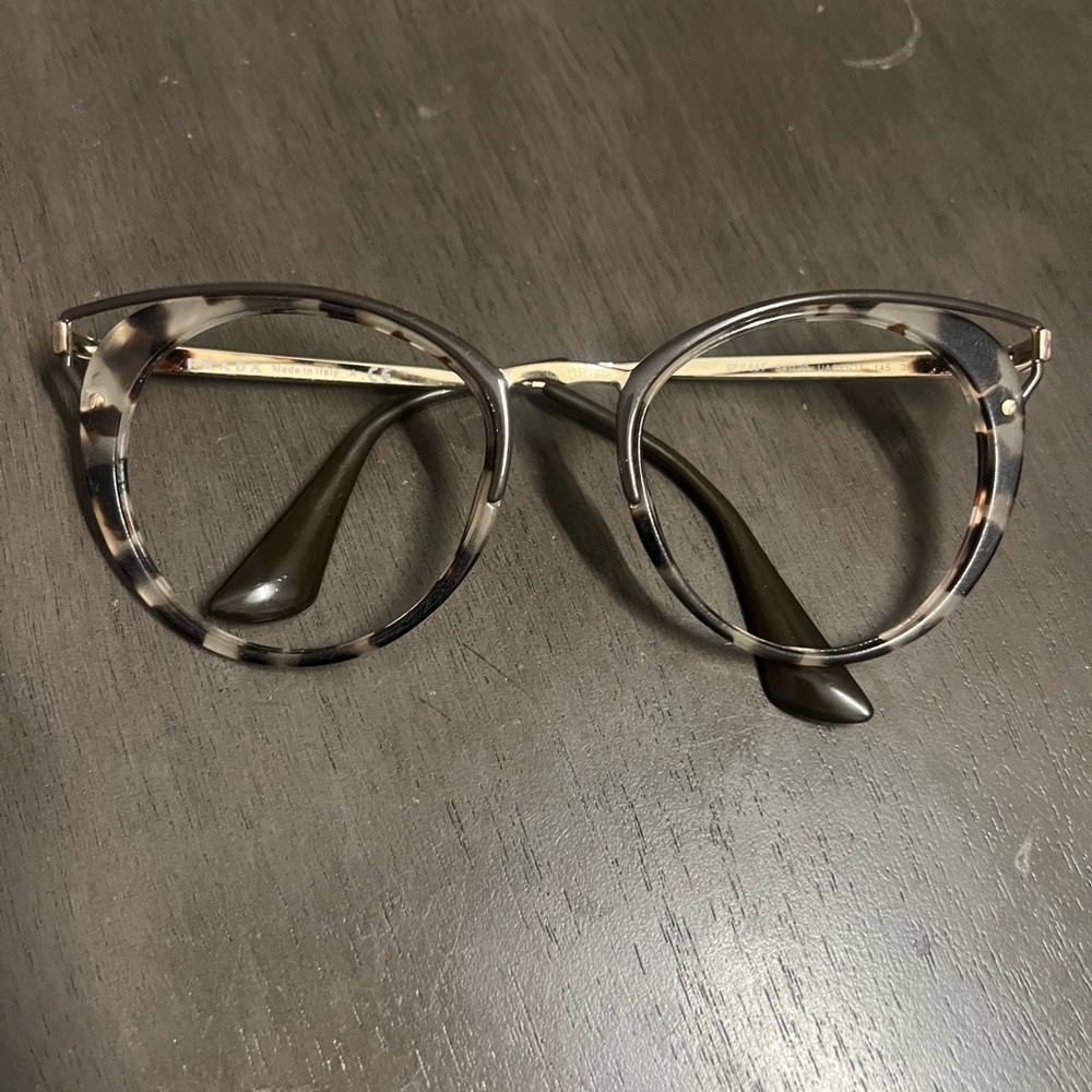 Women’s Prada  catwalk eyeglass overside frames Black beige